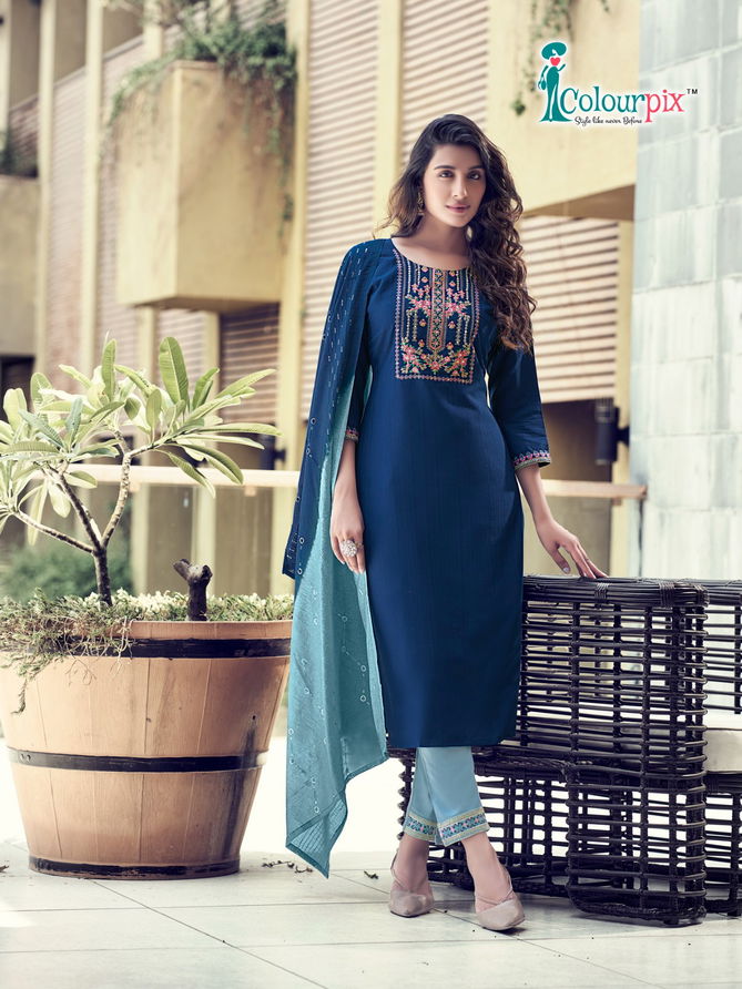 Saheli By ColourPix Heavy Rayon Kurti With Bottom Dupatta Catalog